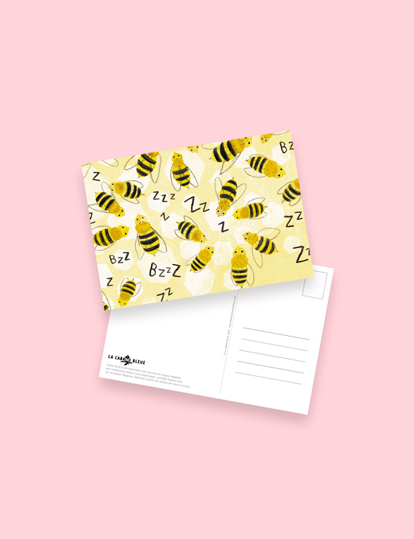 Carte postale – Suis du doigt l’abeille